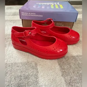 Mini Melissa Com Pochette Red Shoes and Bag Red (Size 9)