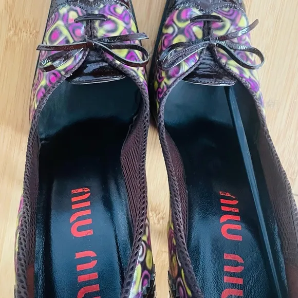 Miu Miu by Prada Brown and Multicolor Women's Shoes 39