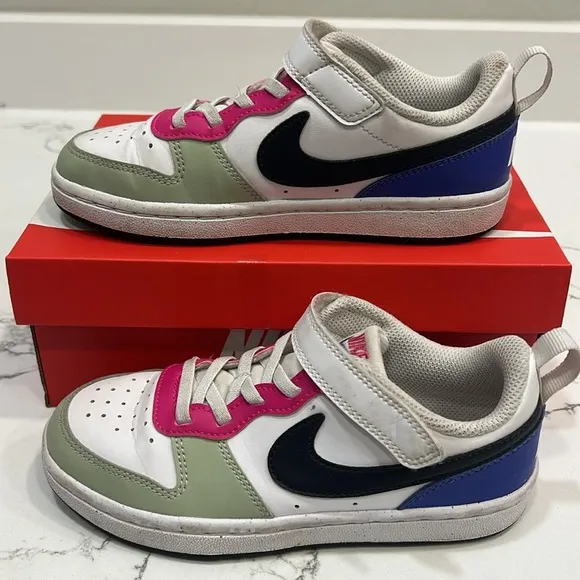 Mommy &amp; me Nike court borough low recraft pair: white, obsidian, rose 13c &amp; 6.5Y