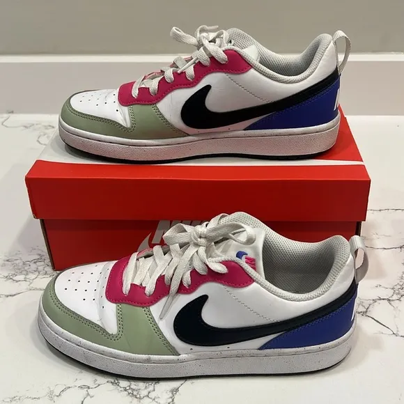 Mommy &amp; me Nike court borough low recraft pair: white, obsidian, rose 13c &amp; 6.5Y