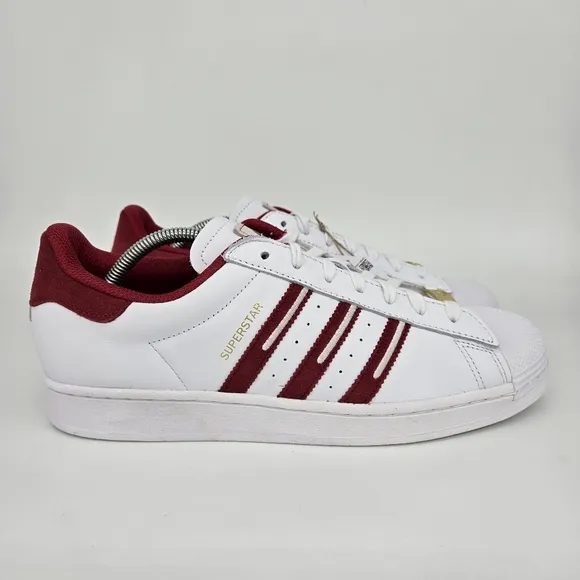 New adidas Superstar 'Embroidered Red Stripes' Men's Shoes Size 11