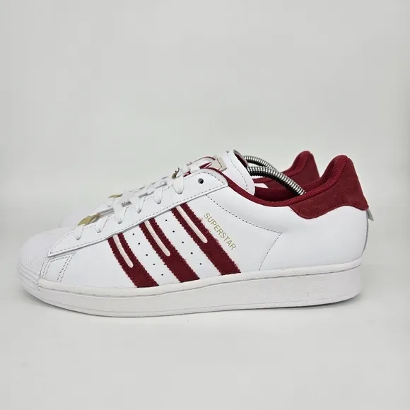 New adidas Superstar 'Embroidered Red Stripes' Men's Shoes Size 11