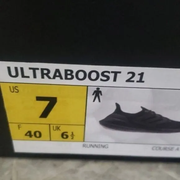 New Adidas Ultraboost 21 Black Running Sneakers Gym Workout Shoes