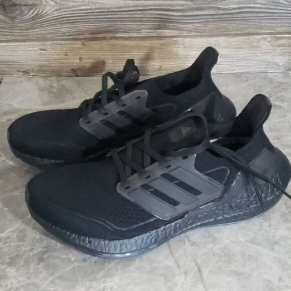 New Adidas Ultraboost 21 Black Running Sneakers Gym Workout Shoes