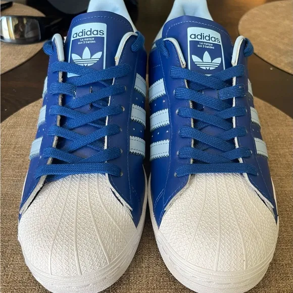 New Adidas Very Rare Blue/Sky Blue Superstar Shoes 9.5 Men’s US