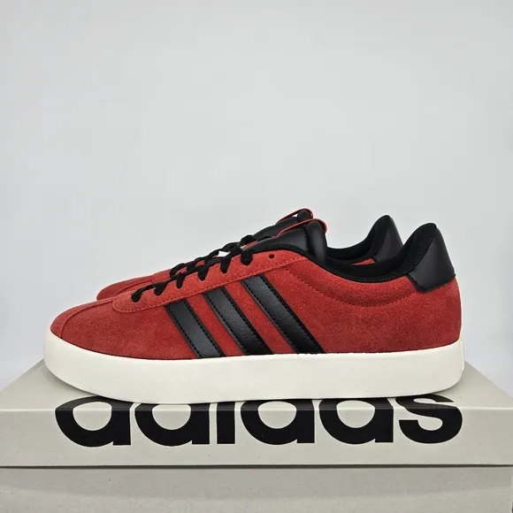 New adidas VL Court 3.0 Better Scarlet Black Men's Skateboarding Shoes Size 11