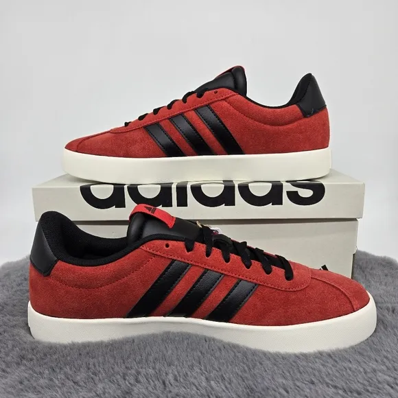 New adidas VL Court 3.0 Better Scarlet Black Men's Skateboarding Shoes Size 11
