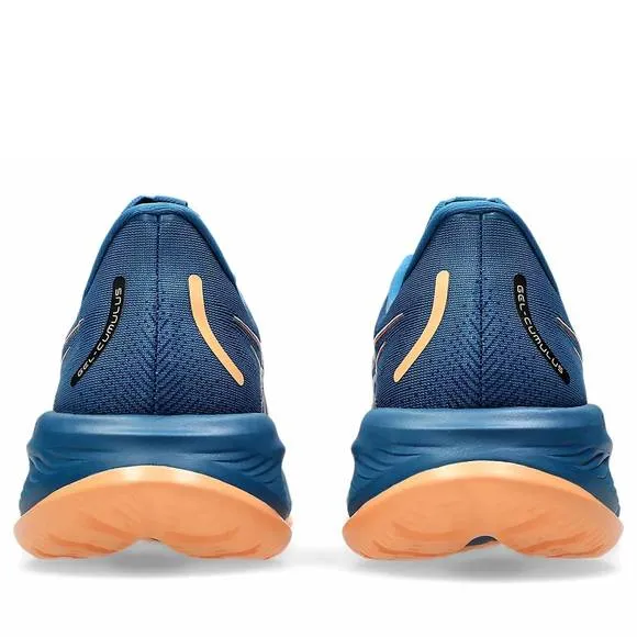 NEW ASICS men's gel-cumulus 26 running shoes in rich navy/faded orange