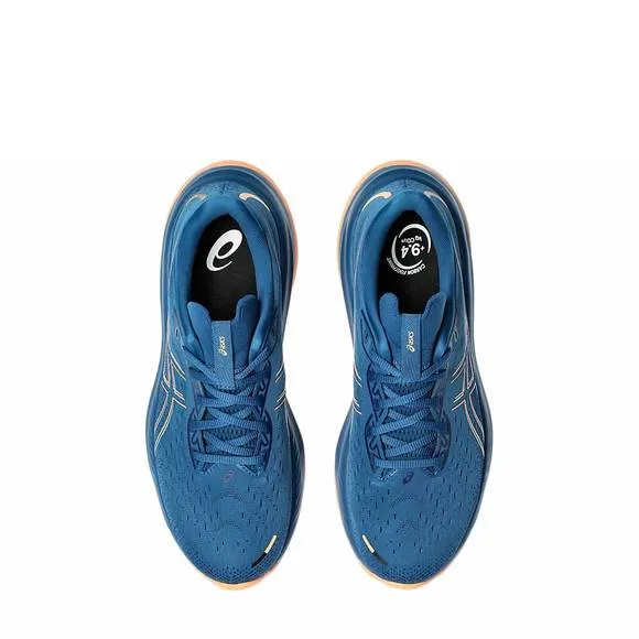 NEW ASICS men's gel-cumulus 26 running shoes in rich navy/faded orange