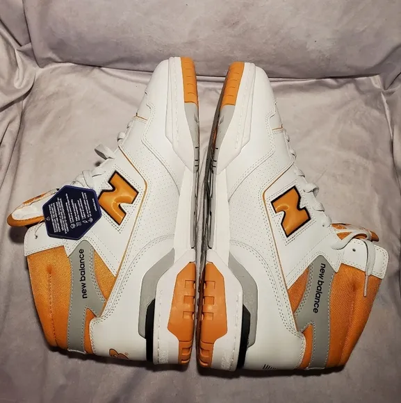New Balance 650R White and Orange Sneakers size 16