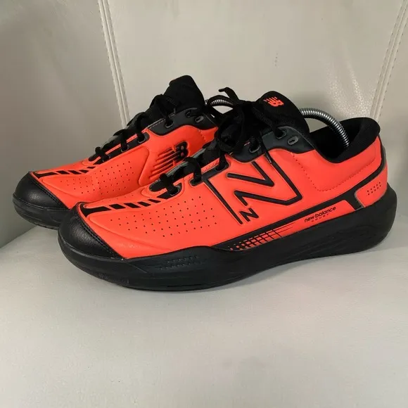 New Balance 696 V5 Court Tennis Shoes Mens size 11 Sneakers Neon Orange