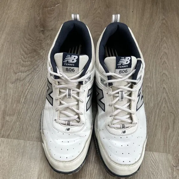 New Balance 806 Tennis Shoes Men's 13 D White Athletic Pickleball Court Sneakers