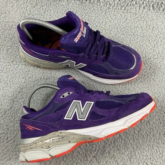 New Balance 990v3 Boston Marathon Womens 8.5 B Running Shoes Lace Up Purple