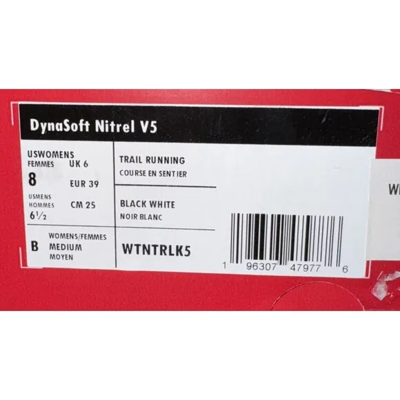New Balance DynaSoft Nitrel v5 Womens Athletic Trail Running Shoes Size 8 Black