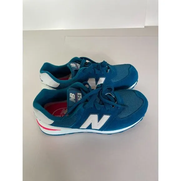 New Balance Girls 574 V1 Size 4 M Big Kids Blue Running Sneakers Shoes NEW