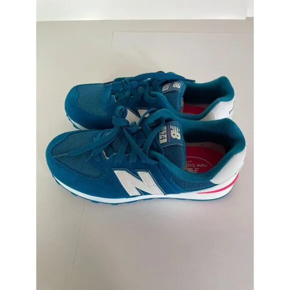 New Balance Girls 574 V1 Size 4 M Big Kids Blue Running Sneakers Shoes NEW