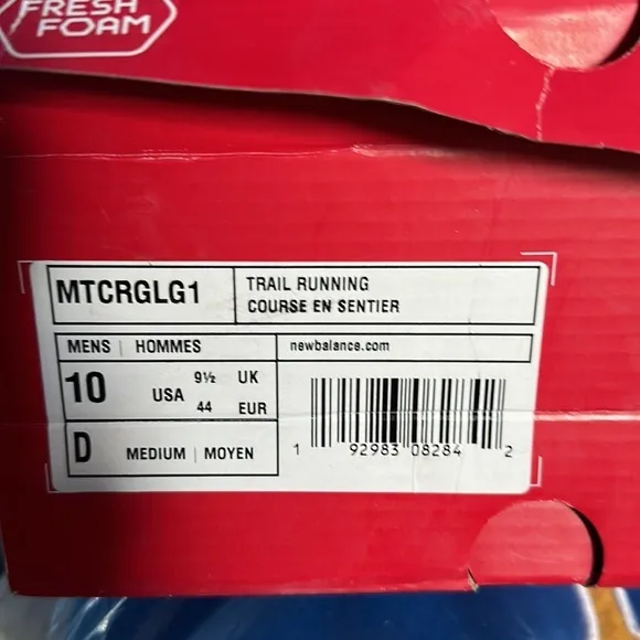 New Balance Men's Gray/Red Trail Running Shoes Size 10