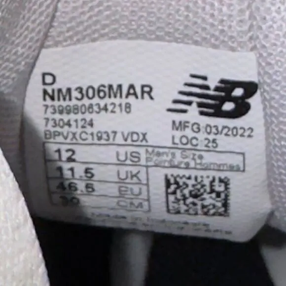 New Balance Numeric 306 x Jamie Foy &quot;Summer Fog&quot; NM306MAR Men's 12