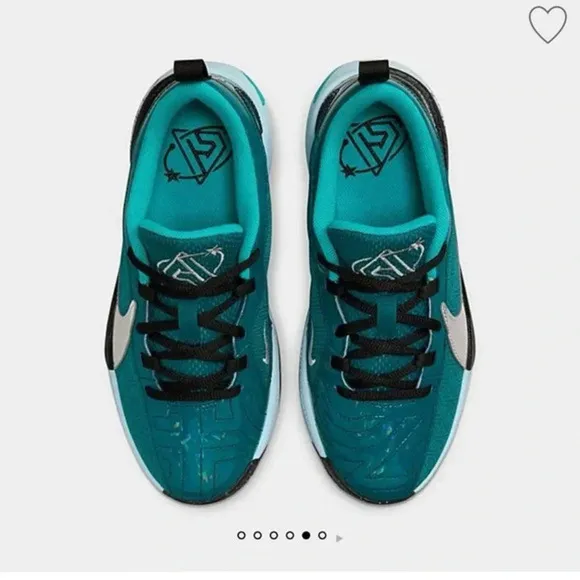 New BIG KIDS' NIKE FREAK 5 SE BASKETBALL SHOES Black &amp; teal Sz  7 Retail $110