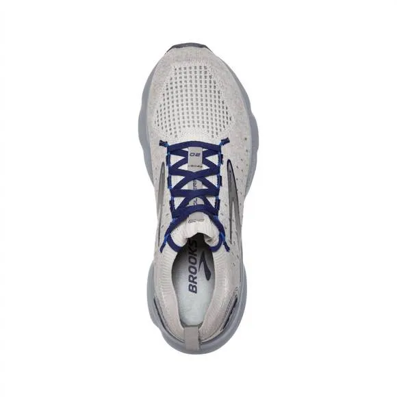 NEW BROOKS men's glycerin stealthfit 20 running shoes in oyster/alloy/blu depths