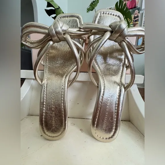 New in box Loeffler Randall $295 Neely Kitten Heel Champagne 8.5  Saks OOHHH …