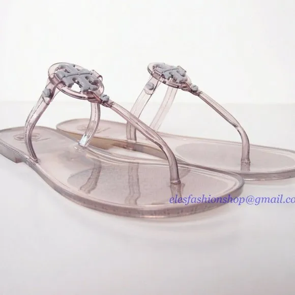 New in Box Tory Burch Jelly Mini Miller Sandal GRAY US 6 7 8 AUTHENTIC