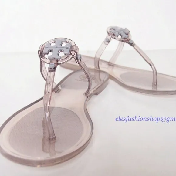New in Box Tory Burch Jelly Mini Miller Sandal GRAY US 6 7 8 AUTHENTIC
