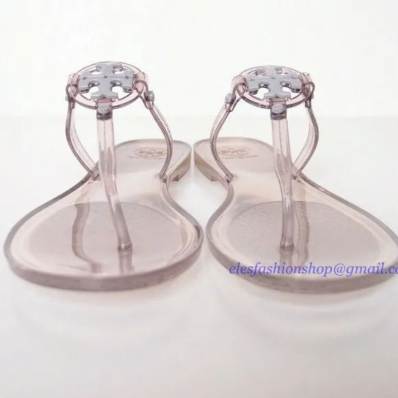 New in Box Tory Burch Jelly Mini Miller Sandal GRAY US 6 7 8 AUTHENTIC