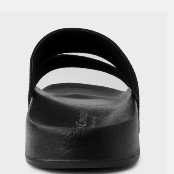 NEW JUICY COUTURE BLACK BLING RHINESTONES SLIDES SANDALS SIZE 10