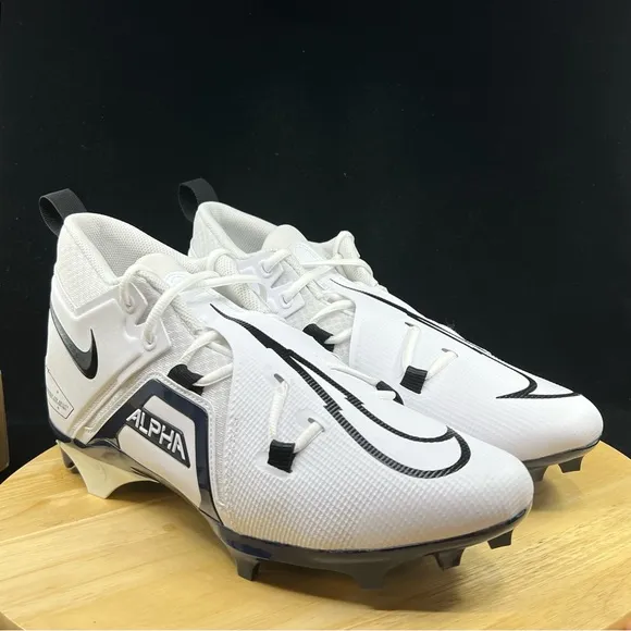 New Men's Nike Alpha Menace Pro 3 Football Cleats White Navy Blue CT6649-108