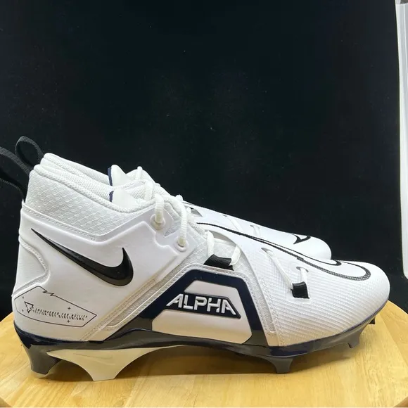 New Men's Nike Alpha Menace Pro 3 Football Cleats White Navy Blue CT6649-108