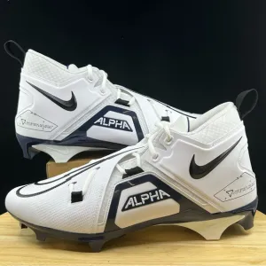 New Men's Nike Alpha Menace Pro 3 Football Cleats White Navy Blue CT6649-108