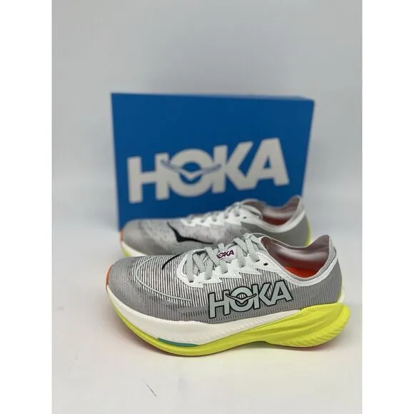 NEW Men's Size 10 HOKA Mach X 2 Running Shoes 1155119 White Citrus Yellow Gym