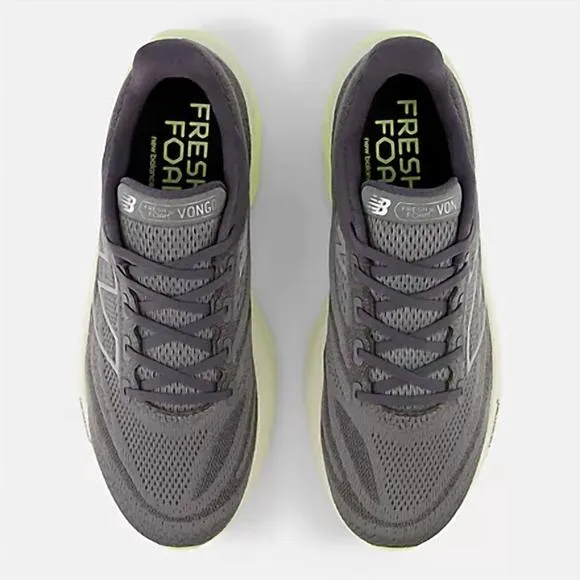 NEW NEW BALANCE men's vongo v6 running sneakers in harbor grey with limelight an
