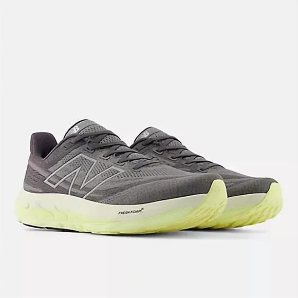 NEW NEW BALANCE men's vongo v6 running sneakers in harbor grey with limelight an