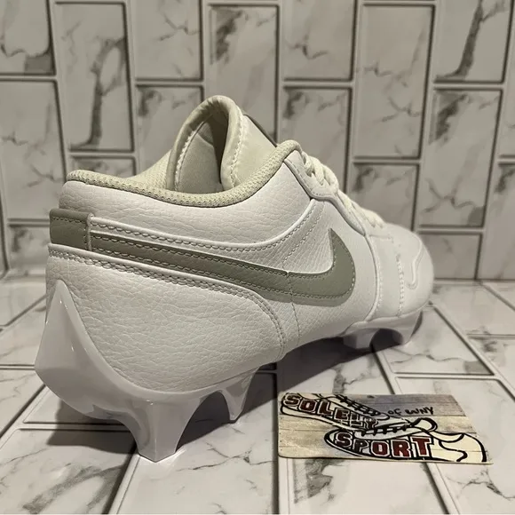 New Nike Air Jordan 1 Low TD Football Cleats Custom White Leather Mens 8.5