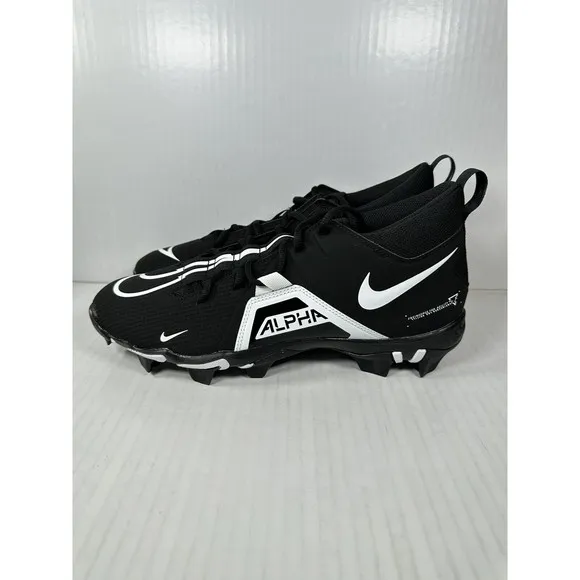 NEW Nike Alpha Menace 3 Shark Football Cleats Black White CV0582-001