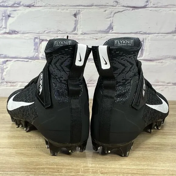 NEW Nike Alpha Menace Elite 2 Black Flyknit Football Cleats Mens 12.5 AO3374-001