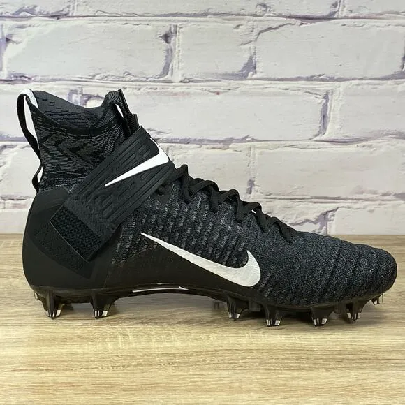 NEW Nike Alpha Menace Elite 2 Black Flyknit Football Cleats Mens 12.5 AO3374-001