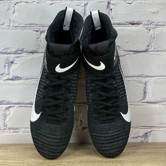 NEW Nike Alpha Menace Elite 2 Black Flyknit Football Cleats Mens 12.5 AO3374-001