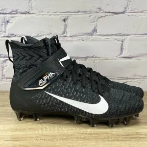 NEW Nike Alpha Menace Elite 2 Black Flyknit Football Cleats Mens 12.5 AO3374-001