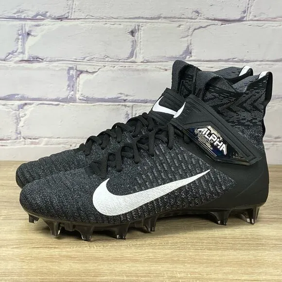 NEW Nike Alpha Menace Elite 2 Black Flyknit Football Cleats Mens 12.5 AO3374-001