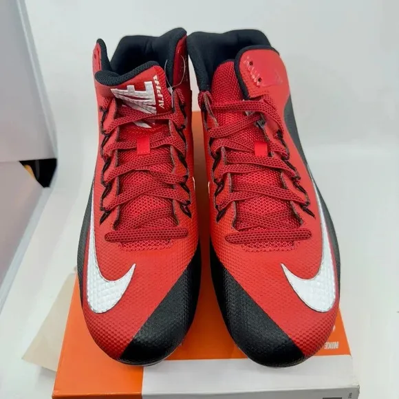 NEW Nike Alpha Pro Skin Football Cleats Shoes Lace-Up Red Size 13.5 742766-602