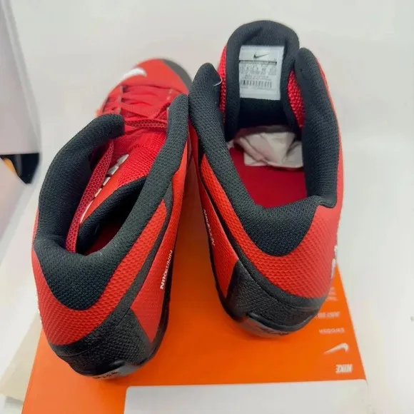 NEW Nike Alpha Pro Skin Football Cleats Shoes Lace-Up Red Size 13.5 742766-602