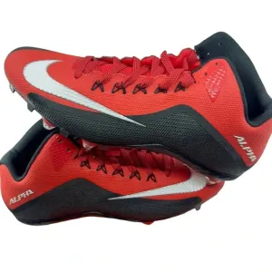 NEW Nike Alpha Pro Skin Football Cleats Shoes Lace-Up Red Size 13.5 742766-602