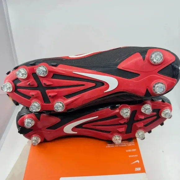 NEW Nike Alpha Pro Skin Football Cleats Shoes Lace-Up Red Size 13.5 742766-602