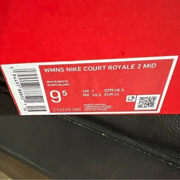 New! NIKE Court Royale 2 Mid Ankle Top White Women’s Sneaker Shoes Various Sizes