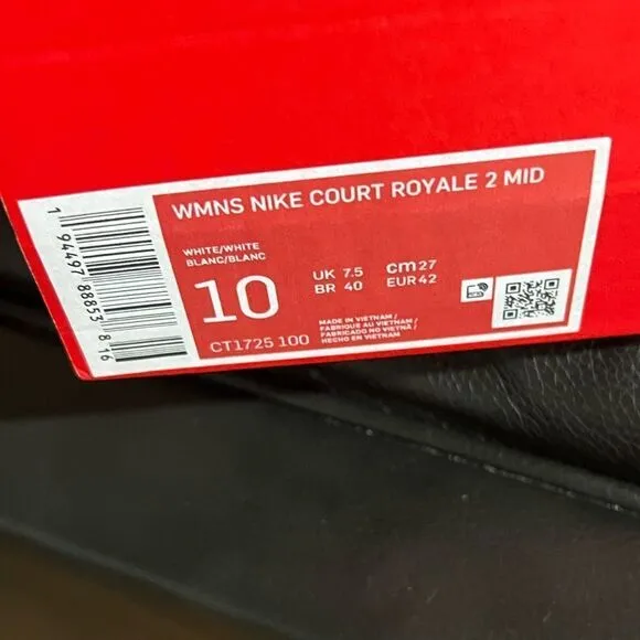 New! NIKE Court Royale 2 Mid Ankle Top White Women’s Sneaker Shoes Various Sizes