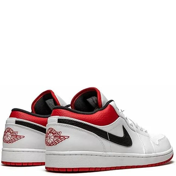 NEW NIKE men's air jordan 1 low sneaker shoes in white/gym red/black