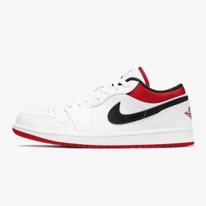 NEW NIKE men's air jordan 1 low sneaker shoes in white/gym red/black